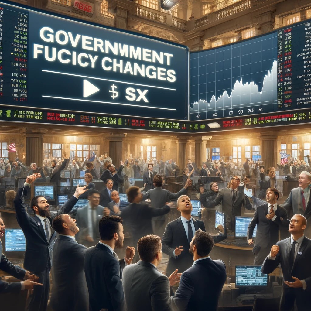 DALL·E 2024-06-05 19.26.39 - A bustling stock exchange floor with traders reacting to a government policy announcement. The environment is dynamic, filled with screens displaying 